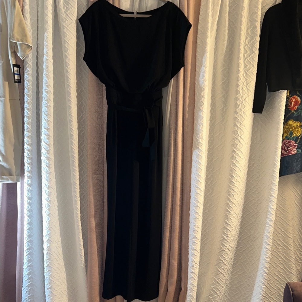 Eliza J Size 10 Black Ribbon Belted Jumper